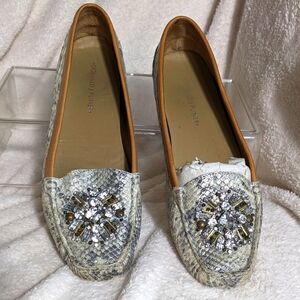 Women's Donald Pliner Mystic‎ loafer, gray & cream snakeskin pattern | Size 8.5